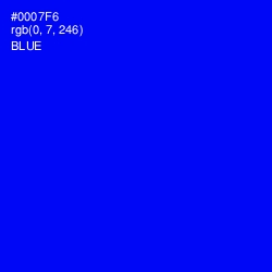#0007F6 - Blue Color Image