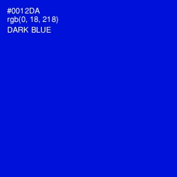 #0012DA - Dark Blue Color Image