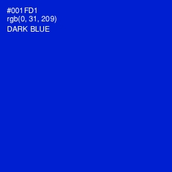 #001FD1 - Dark Blue Color Image