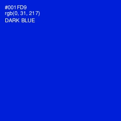#001FD9 - Dark Blue Color Image