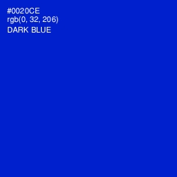 #0020CE - Dark Blue Color Image