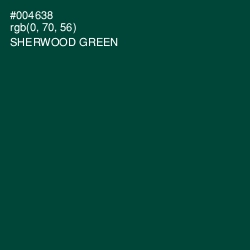 #004638 - Sherwood Green Color Image