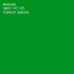 #009320 - Forest Green Color Image