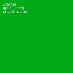 #00AA14 - Forest Green Color Image