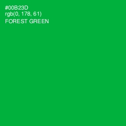 #00B23D - Forest Green Color Image