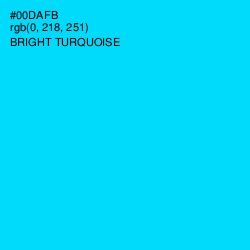 #00DAFB - Bright Turquoise Color Image