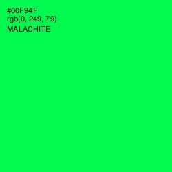#00F94F - Malachite Color Image