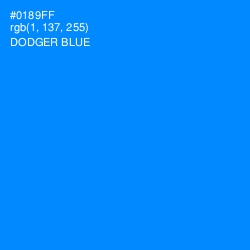 #0189FF - Dodger Blue Color Image