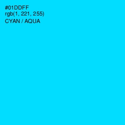 #01DDFF - Cyan / Aqua Color Image