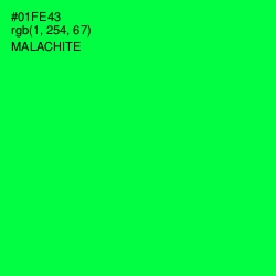 #01FE43 - Malachite Color Image