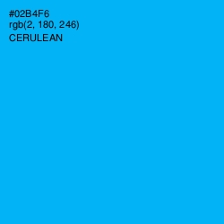 #02B4F6 - Cerulean Color Image