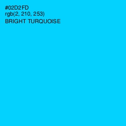 #02D2FD - Bright Turquoise Color Image