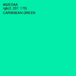 #02EDAA - Caribbean Green Color Image