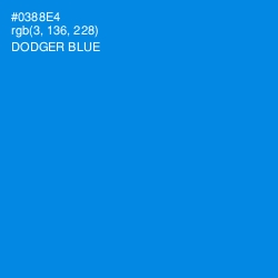#0388E4 - Dodger Blue Color Image