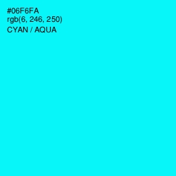 #06F6FA - Cyan / Aqua Color Image