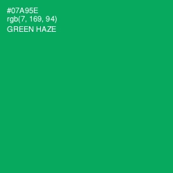 #07A95E - Green Haze Color Image