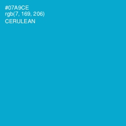 #07A9CE - Cerulean Color Image