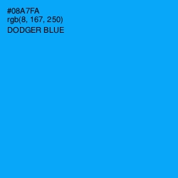 #08A7FA - Dodger Blue Color Image