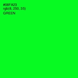 #08FA23 - Green Color Image
