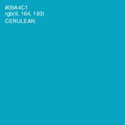#09A4C1 - Cerulean Color Image