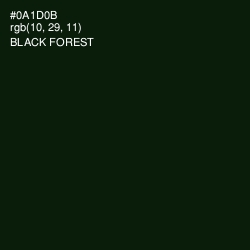 #0A1D0B - Black Forest Color Image
