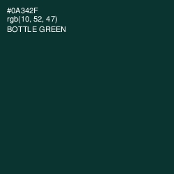 #0A342F - Bottle Green Color Image