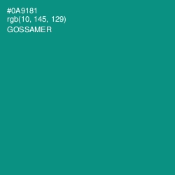 #0A9181 - Gossamer Color Image