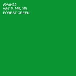 #0A9432 - Forest Green Color Image