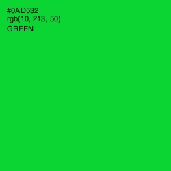 #0AD532 - Green Color Image