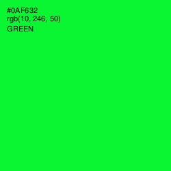 #0AF632 - Green Color Image
