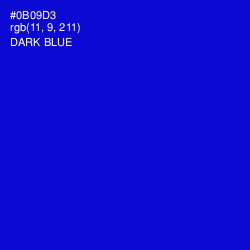#0B09D3 - Dark Blue Color Image