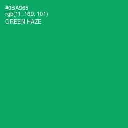 #0BA965 - Green Haze Color Image