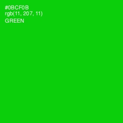 #0BCF0B - Green Color Image