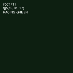 #0C1F11 - Racing Green Color Image
