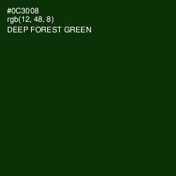 #0C3008 - Deep Forest Green Color Image