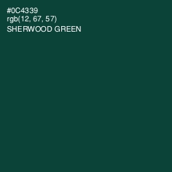 #0C4339 - Sherwood Green Color Image