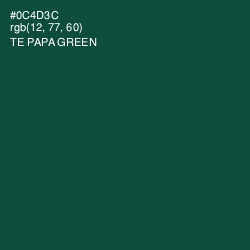 #0C4D3C - Te Papa Green Color Image