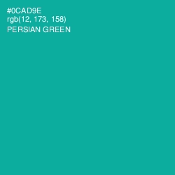 #0CAD9E - Persian Green Color Image