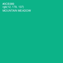 #0CB389 - Mountain Meadow Color Image
