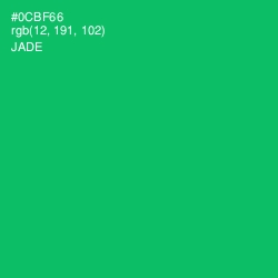 #0CBF66 - Jade Color Image