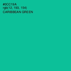 #0CC19A - Caribbean Green Color Image