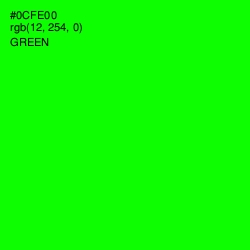 #0CFE00 - Green Color Image