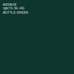 #0D362E - Bottle Green Color Image