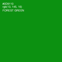 #0D9110 - Forest Green Color Image