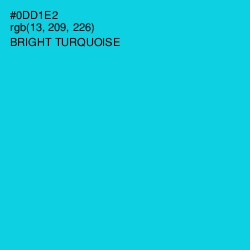 #0DD1E2 - Bright Turquoise Color Image