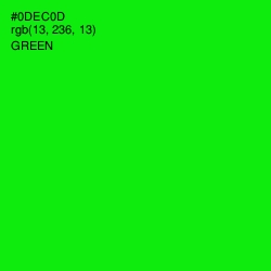 #0DEC0D - Green Color Image