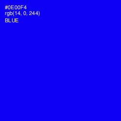 #0E00F4 - Blue Color Image