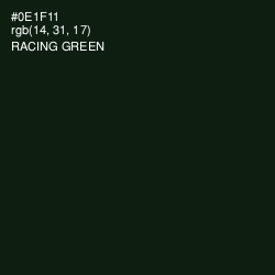 #0E1F11 - Racing Green Color Image