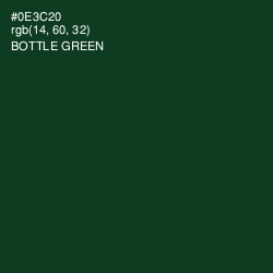 #0E3C20 - Bottle Green Color Image