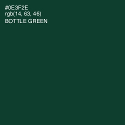 #0E3F2E - Bottle Green Color Image